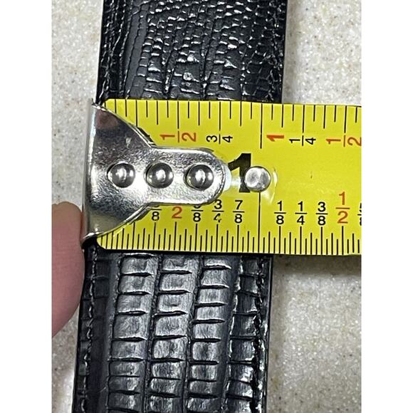 Martin Dingman Imported Lizard Grain Calf Leather Handmade In USA 34” Black Belt - Picture 11 of 12